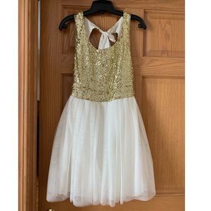 White and Gold Sequin Dress